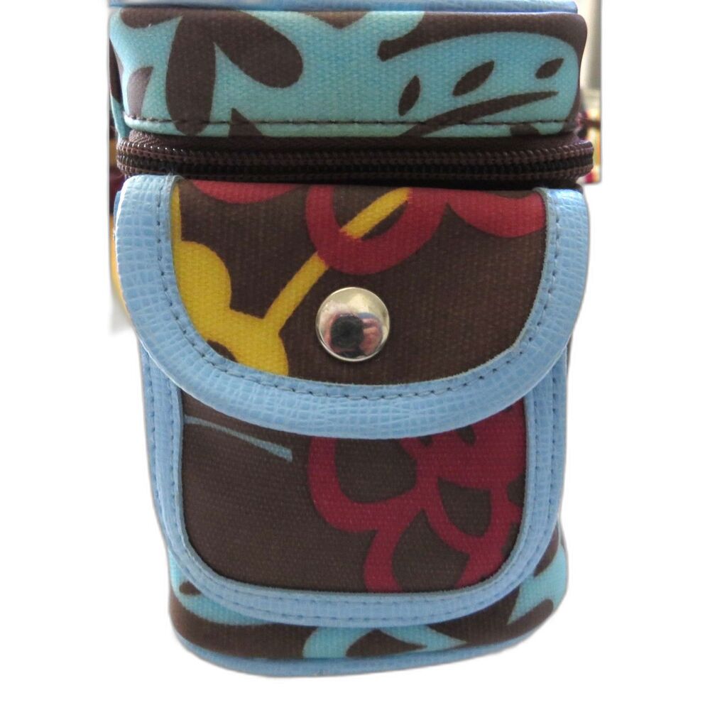 Stephanie Johnson Travel Cosmetic Bag Floral/Brown Retro/whimsigoth EUC - Picture 4 of 8